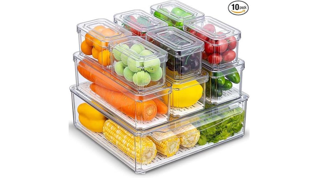 ten lid enabled storage bins