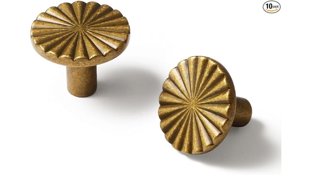 ten pack brass knobs