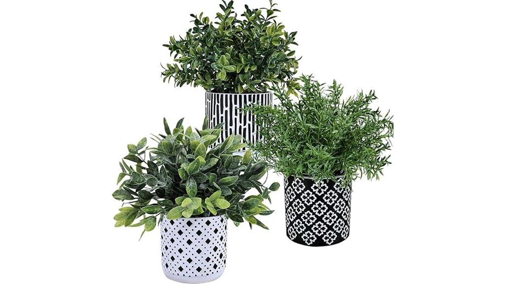 three artificial plant set