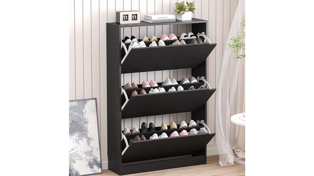 three drawer shoe cabinet