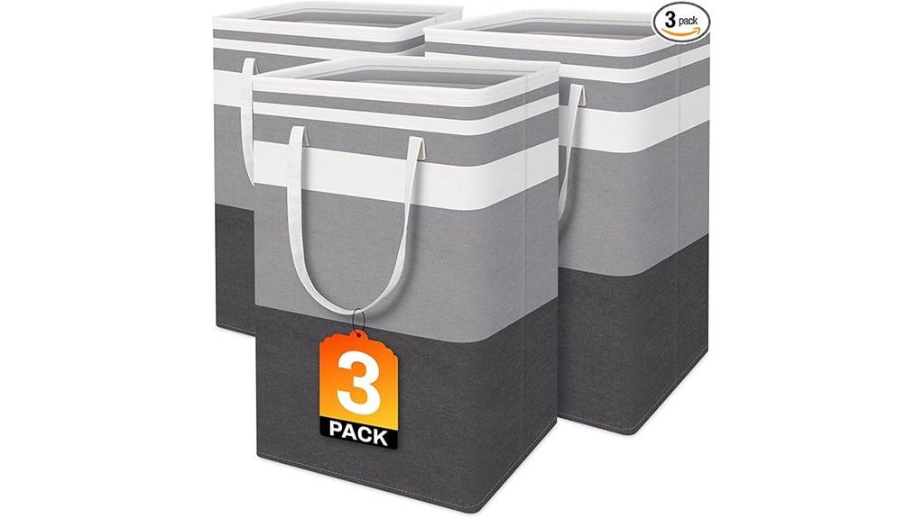 three laundry baskets set