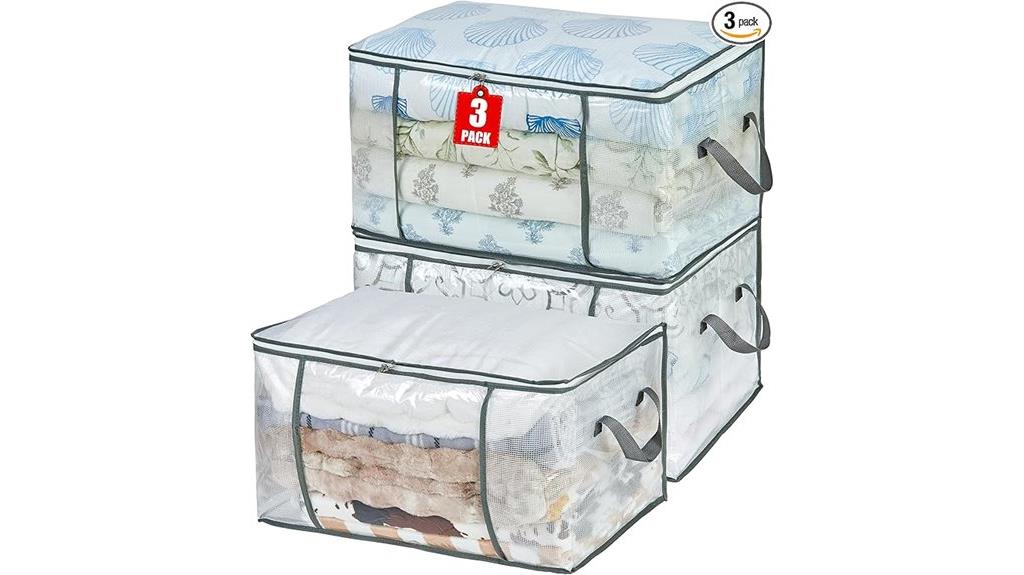 three pack clear storage bags