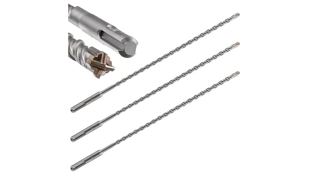 three piece concrete drill set