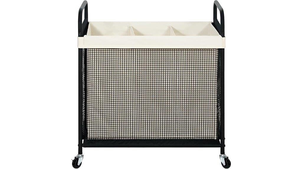 three section 120l laundry cart