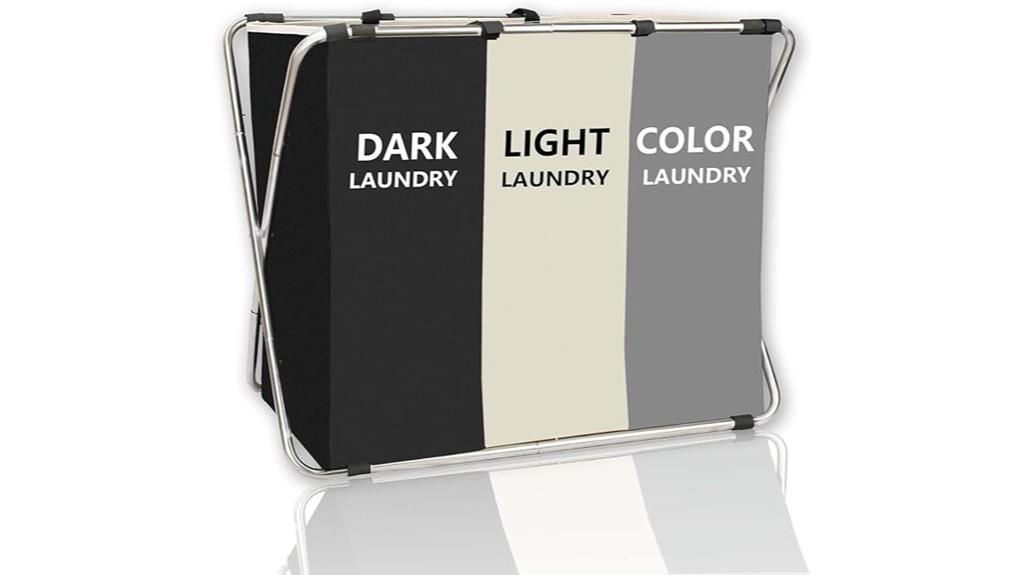 three section collapsible laundry basket