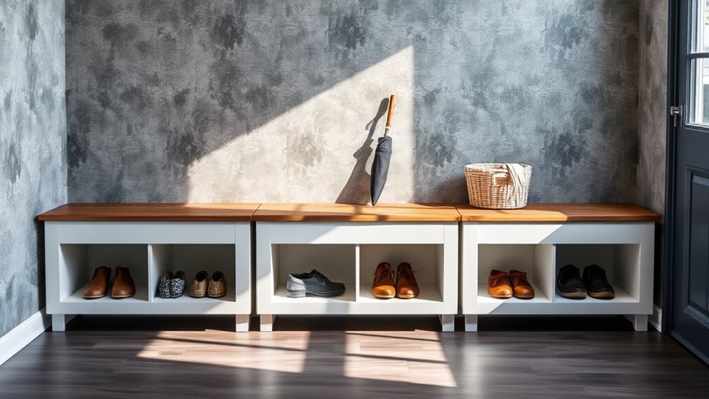top storage entryway benches