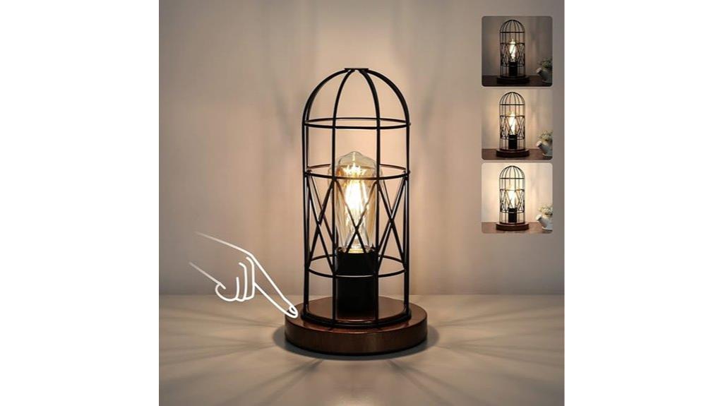 touch activated dimmable metal lamp