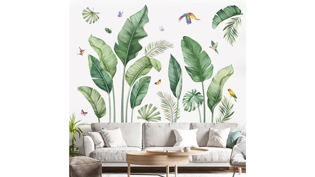 tropical palm leaves decals