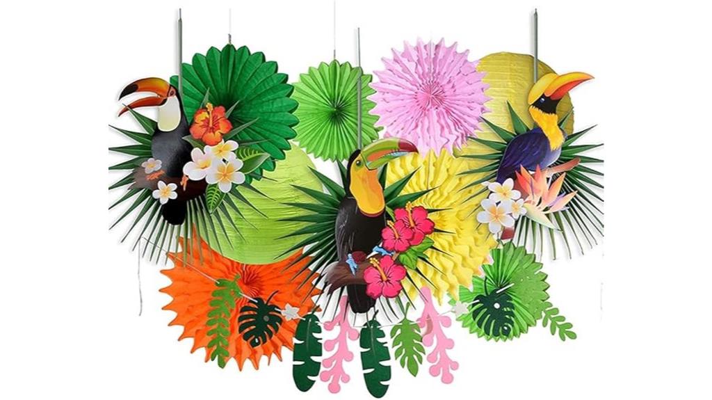 tropical toucan leaf garland