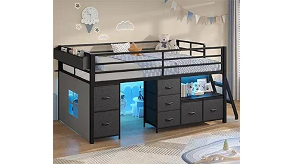 twin loft bed with storage
