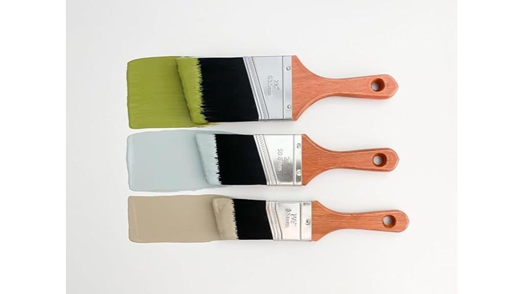 two synthetic angled brushes