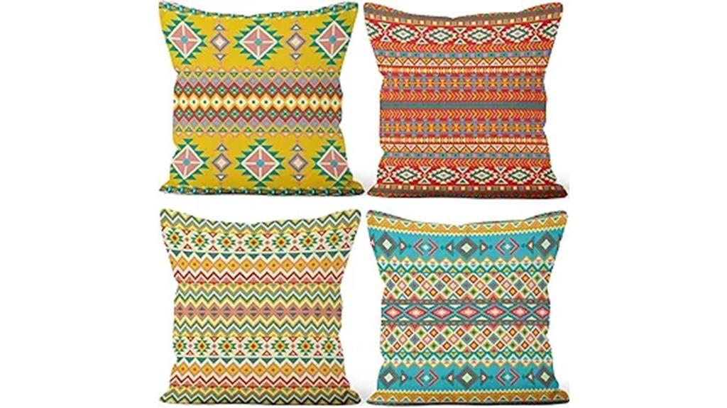 vibrant boho pillow set
