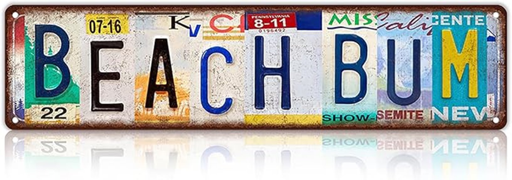 vintage beach bum sign