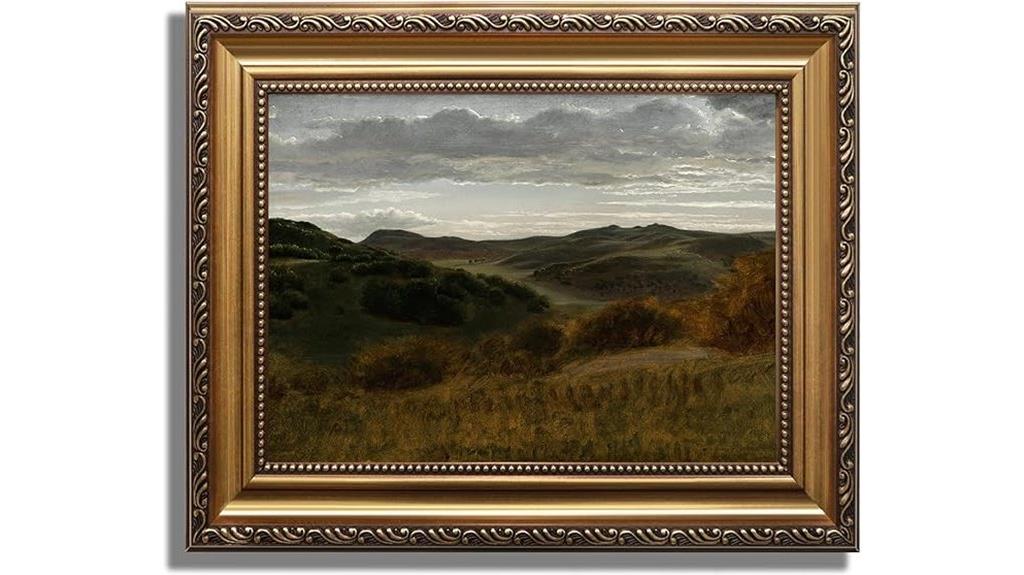 vintage gold landscape artwork