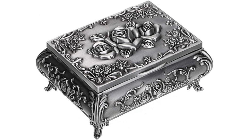 vintage metal jewelry box