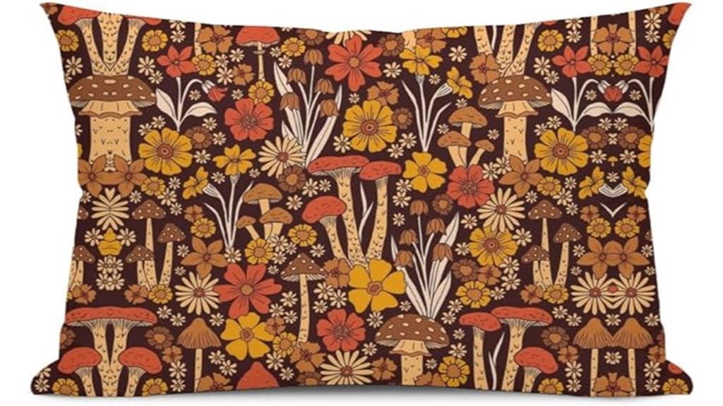 vintage mushroom flower pillow