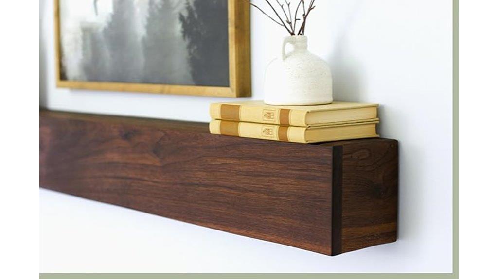 walnut fireplace mantel shelf