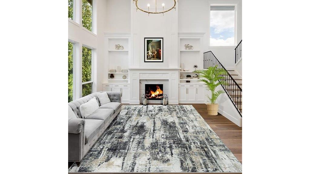 washable abstract rug