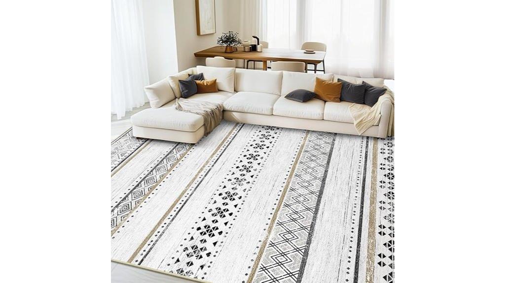 washable geometric area rug