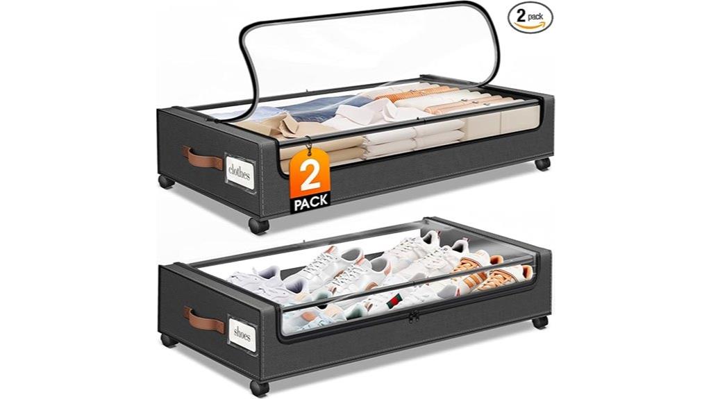 wheeled under bed storage pack