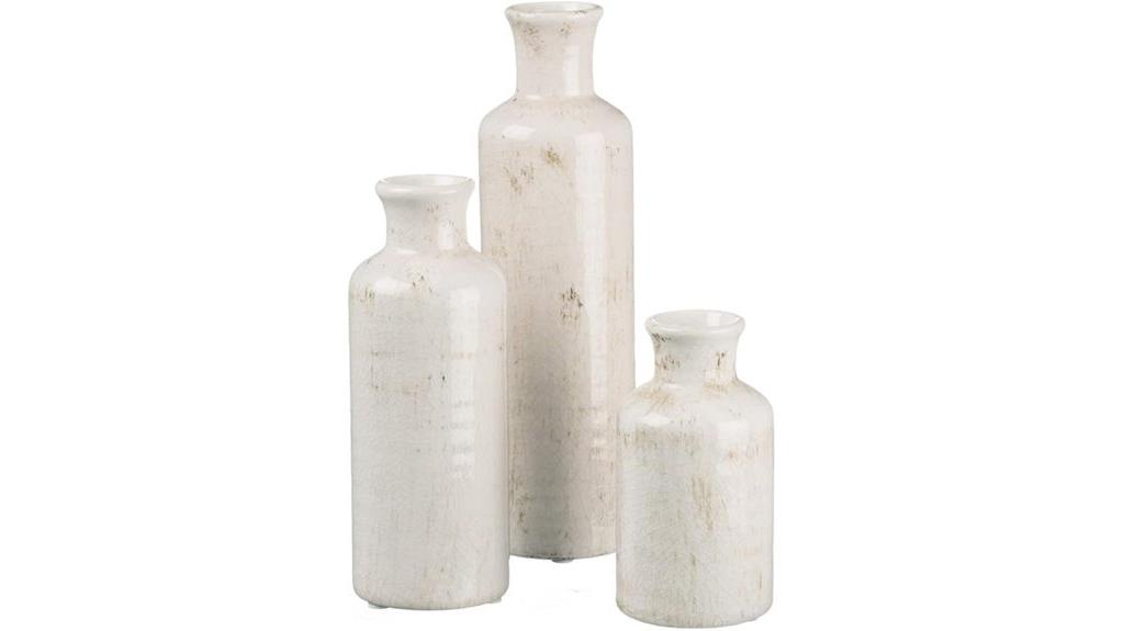 white ceramic vase set