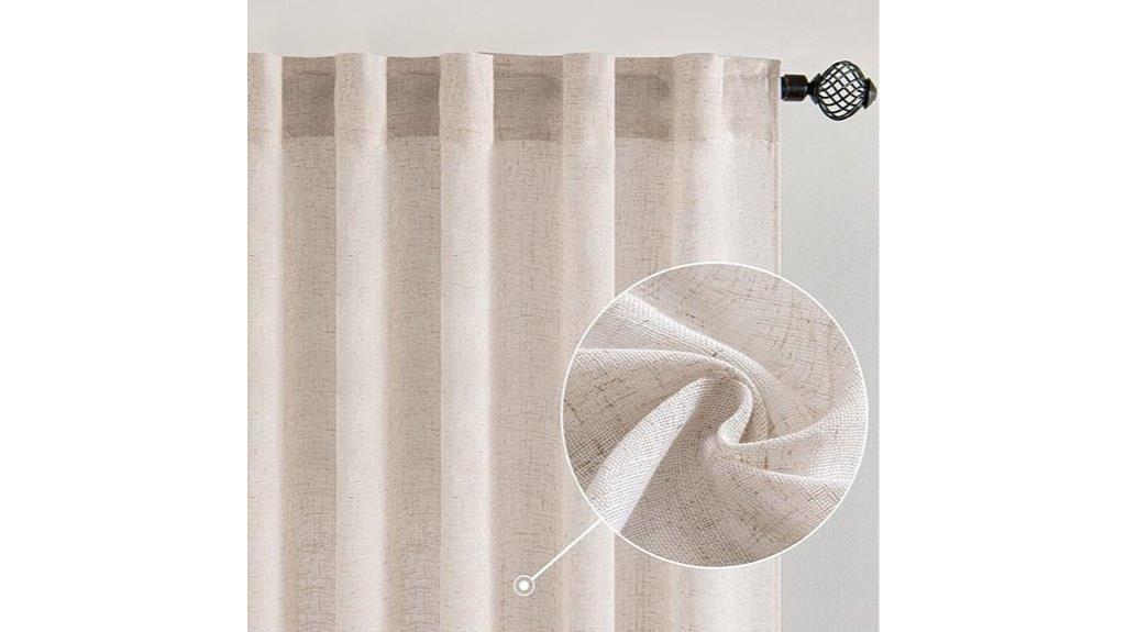 white linen curtain panels
