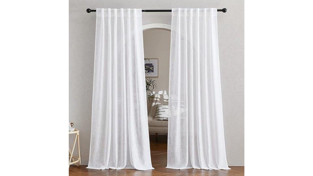 white linen sheer curtains