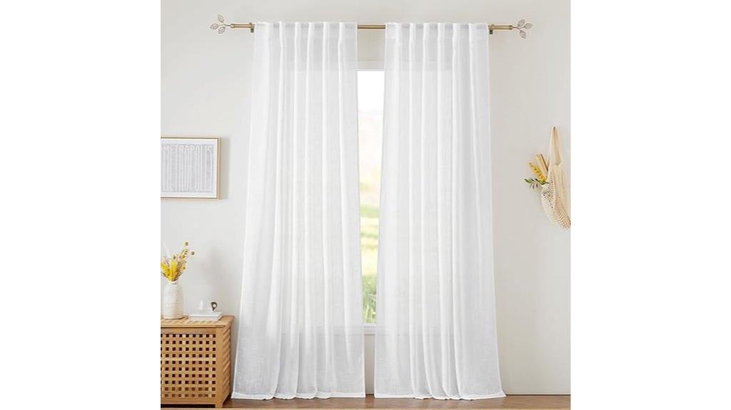 white linen texture curtains