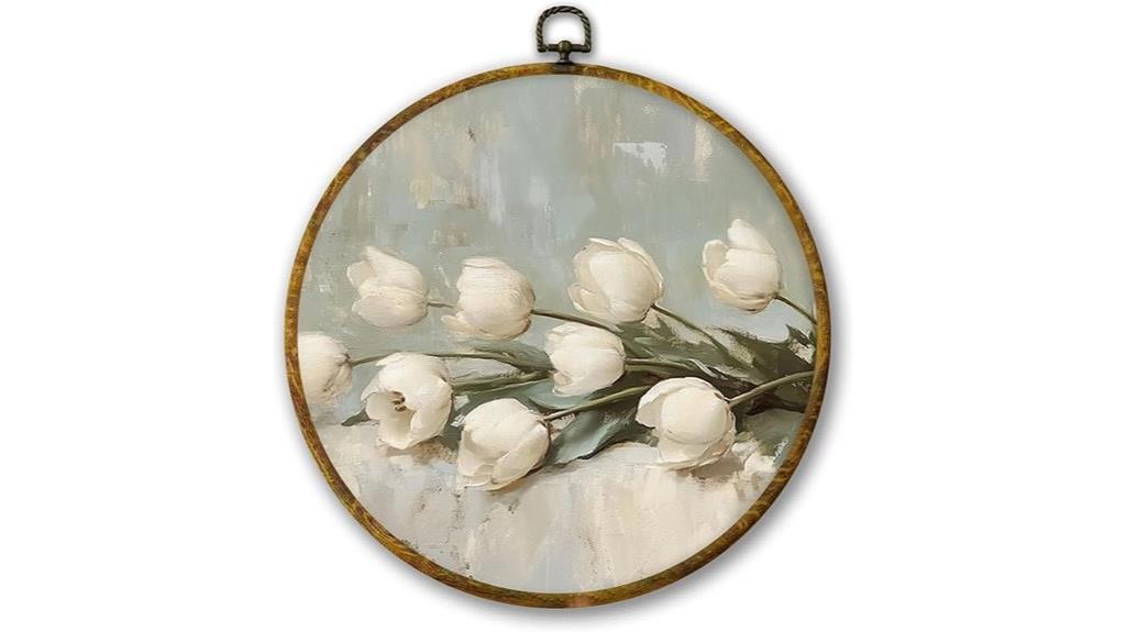 white tulip wall art