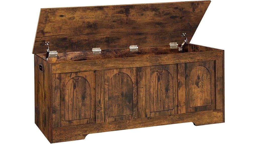 wooden chest with hinges