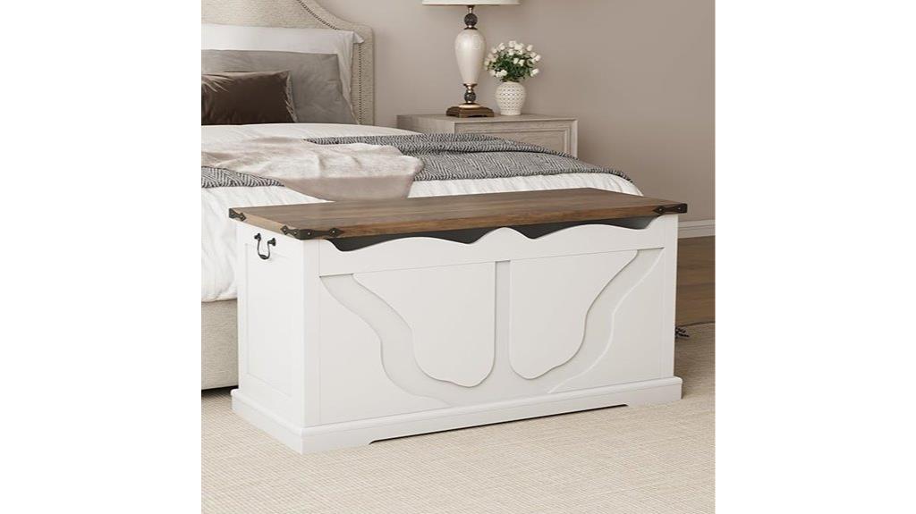 wooden chest with safety hinges