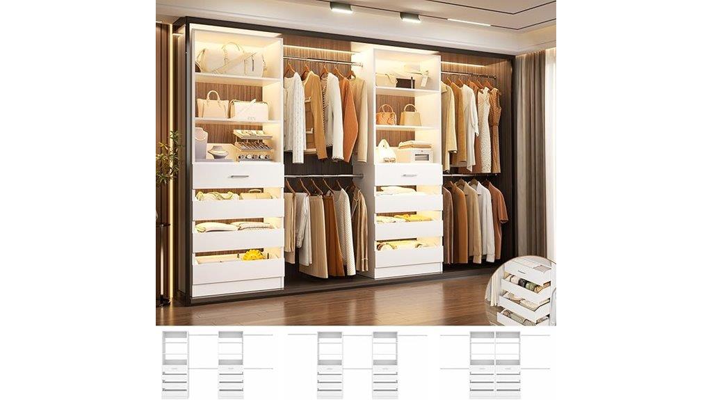 wooden drawer closet system