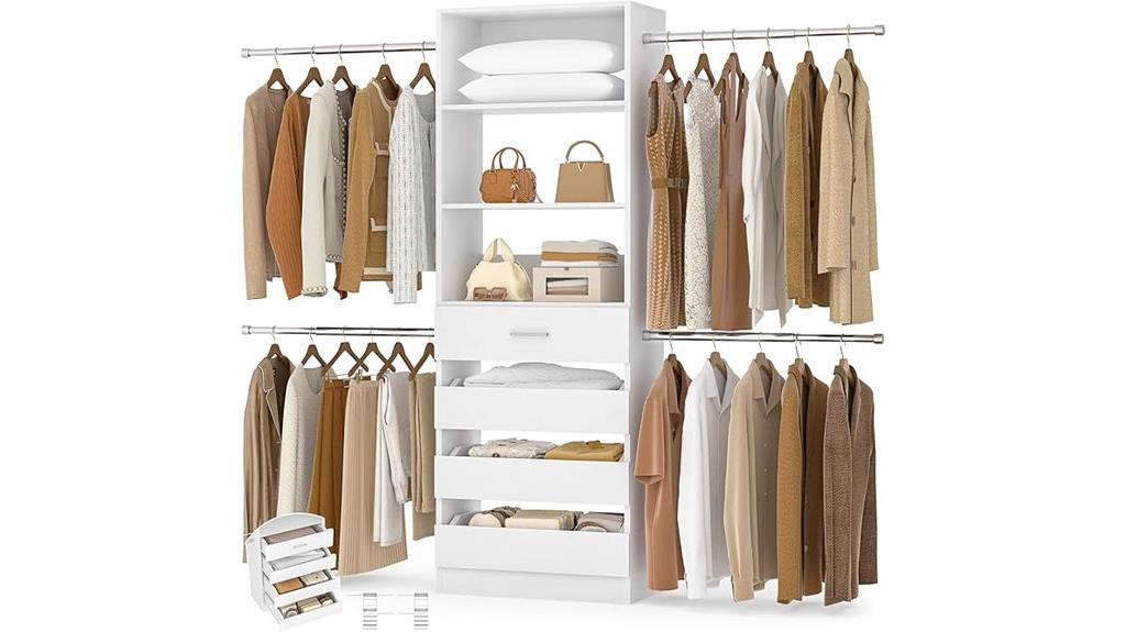 wooden drawers and rods