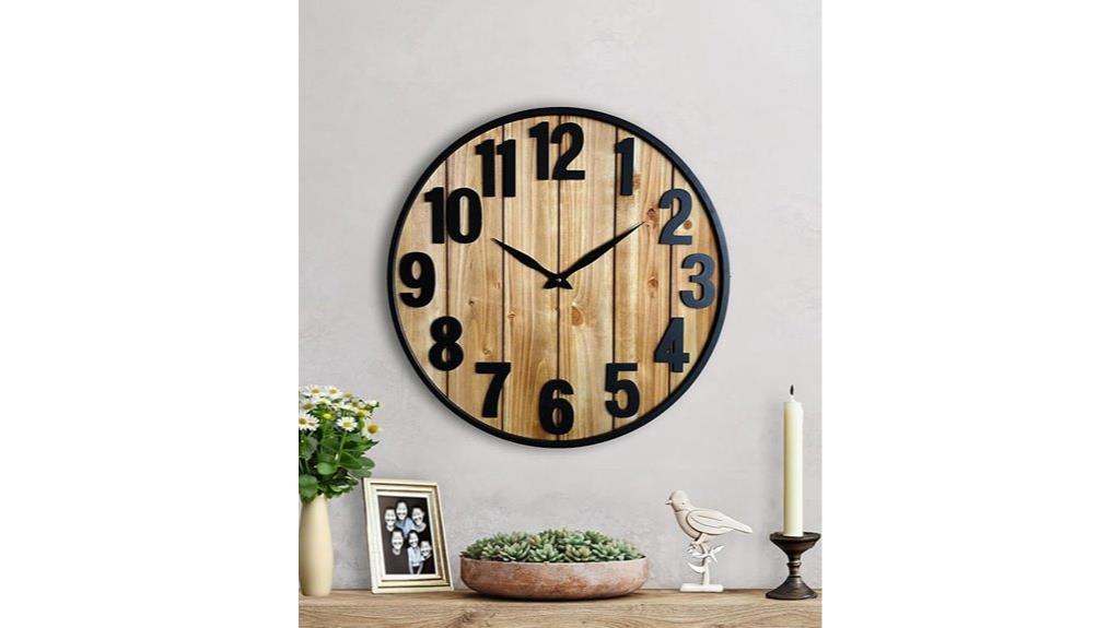 wooden farmhouse wall clock