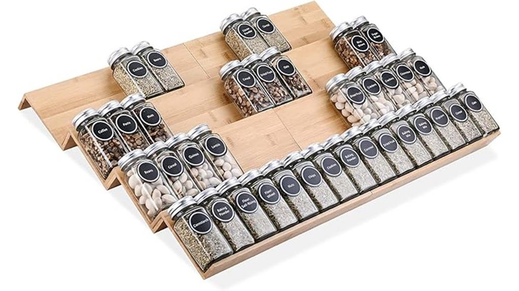 wooden kitchen spice storage