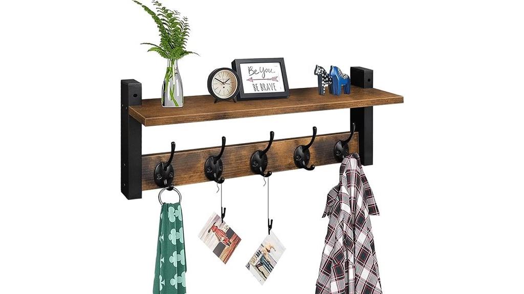 wooden wall hook rack