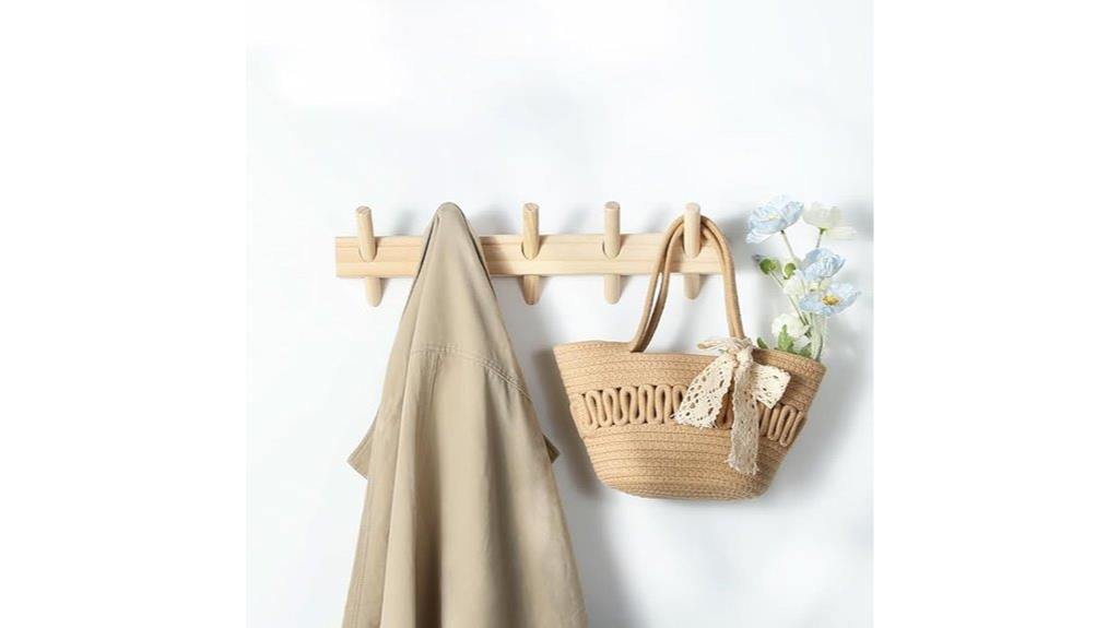 wooden wall mount coat rack