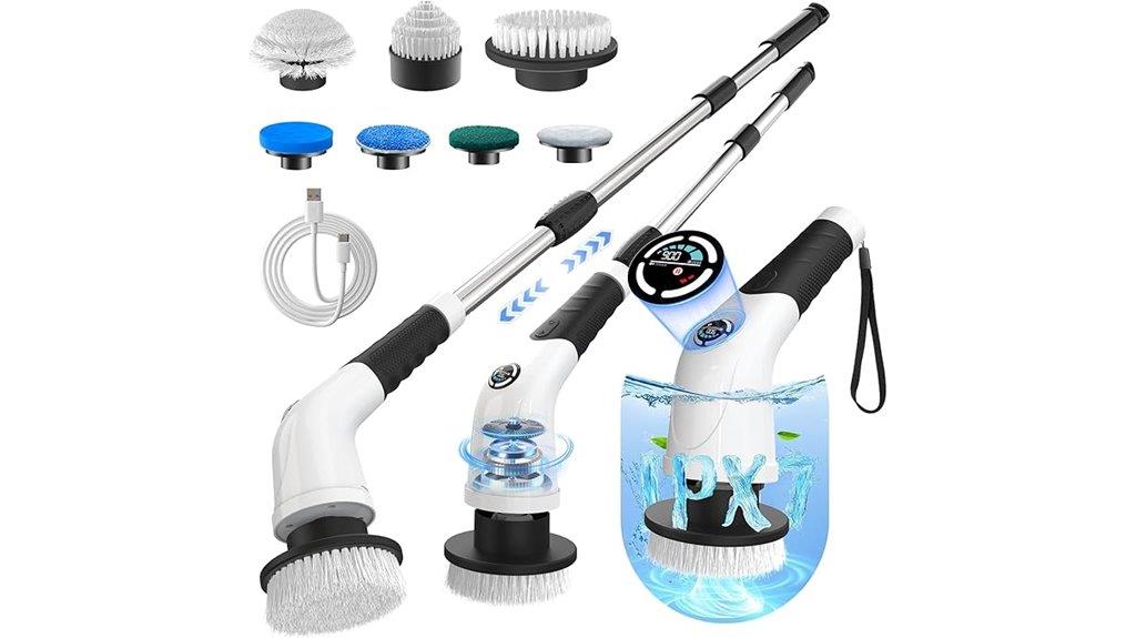 cordless electric scrubber with lcd