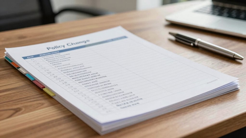 detailed policy change documentation