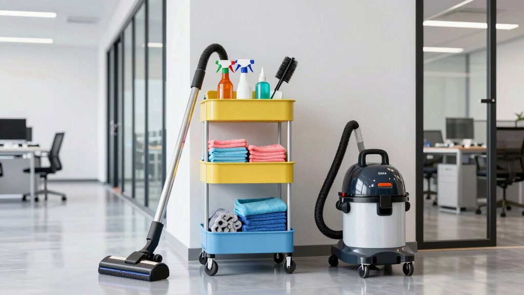 eco friendly organized cleaning setup
